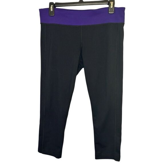 Under Armour Black and Purple Athletic Capri Leggings - Picture 1 of 6